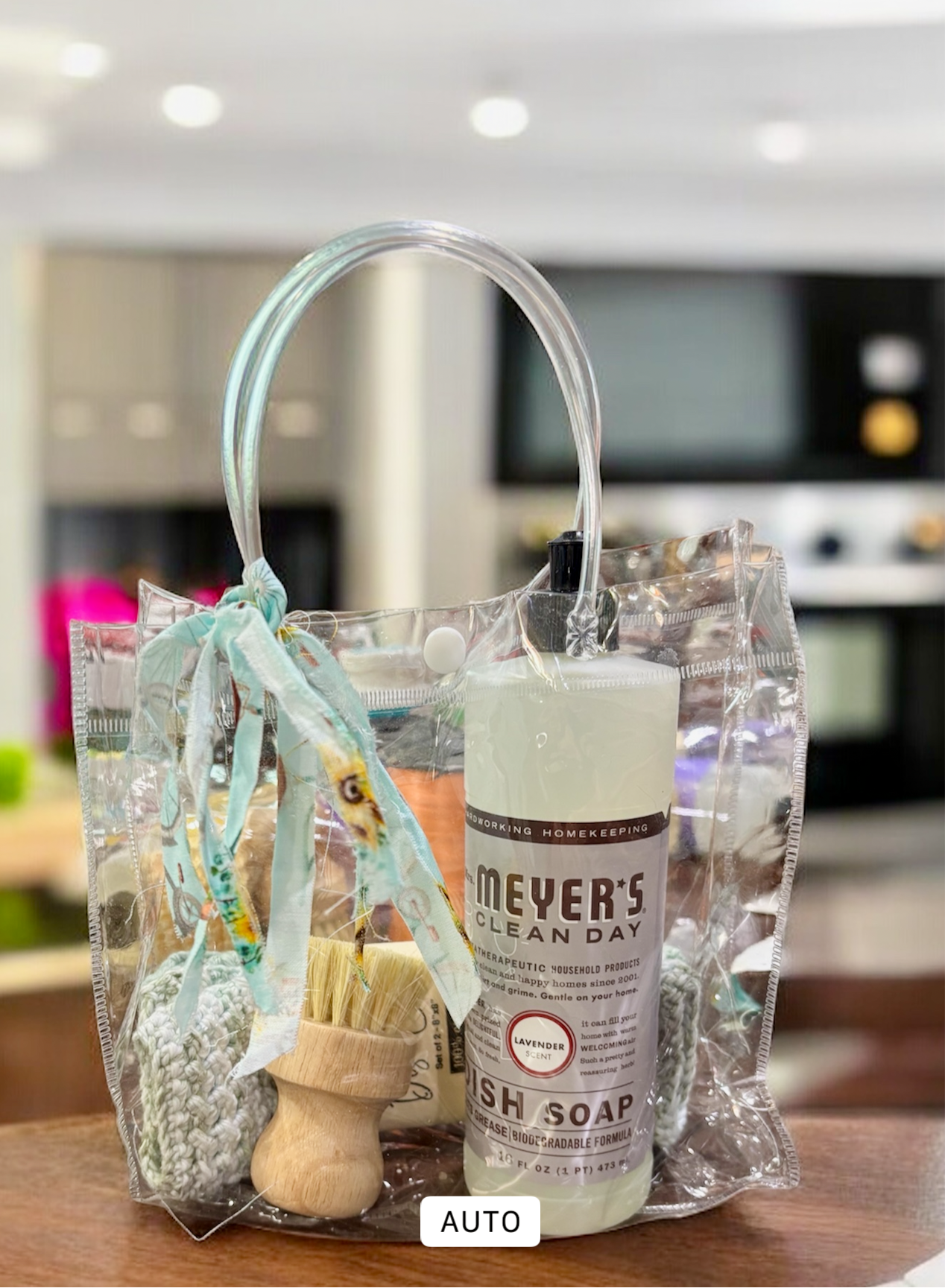 Cleaning supplies gift bag