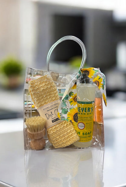 Cleaning supplies gift bag
