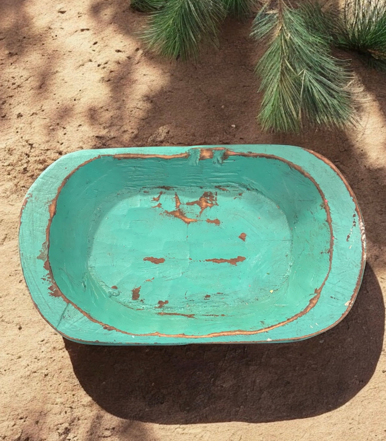 turquoise handcrafted farmhouse dough bowl gift set for cozy holiday kitchen decor