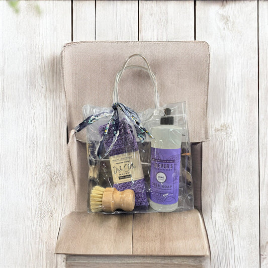 Cleaning supplies gift bag