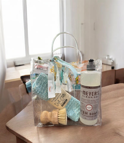 Cleaning supplies gift bag